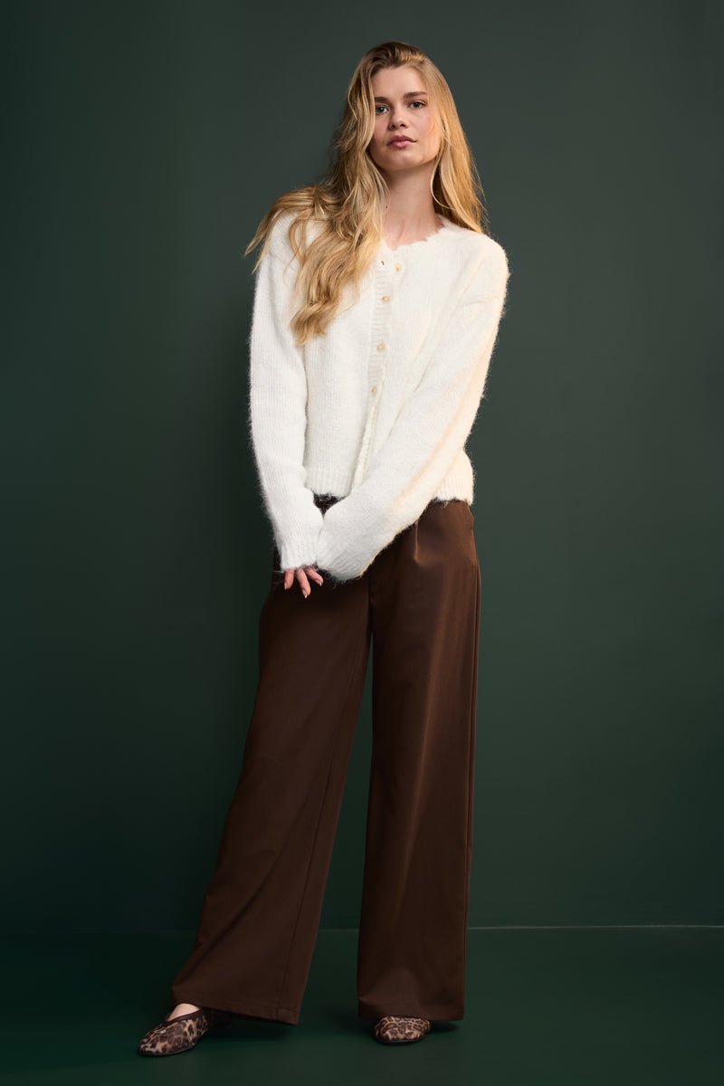 Undulated Trim Cardigan - 8139