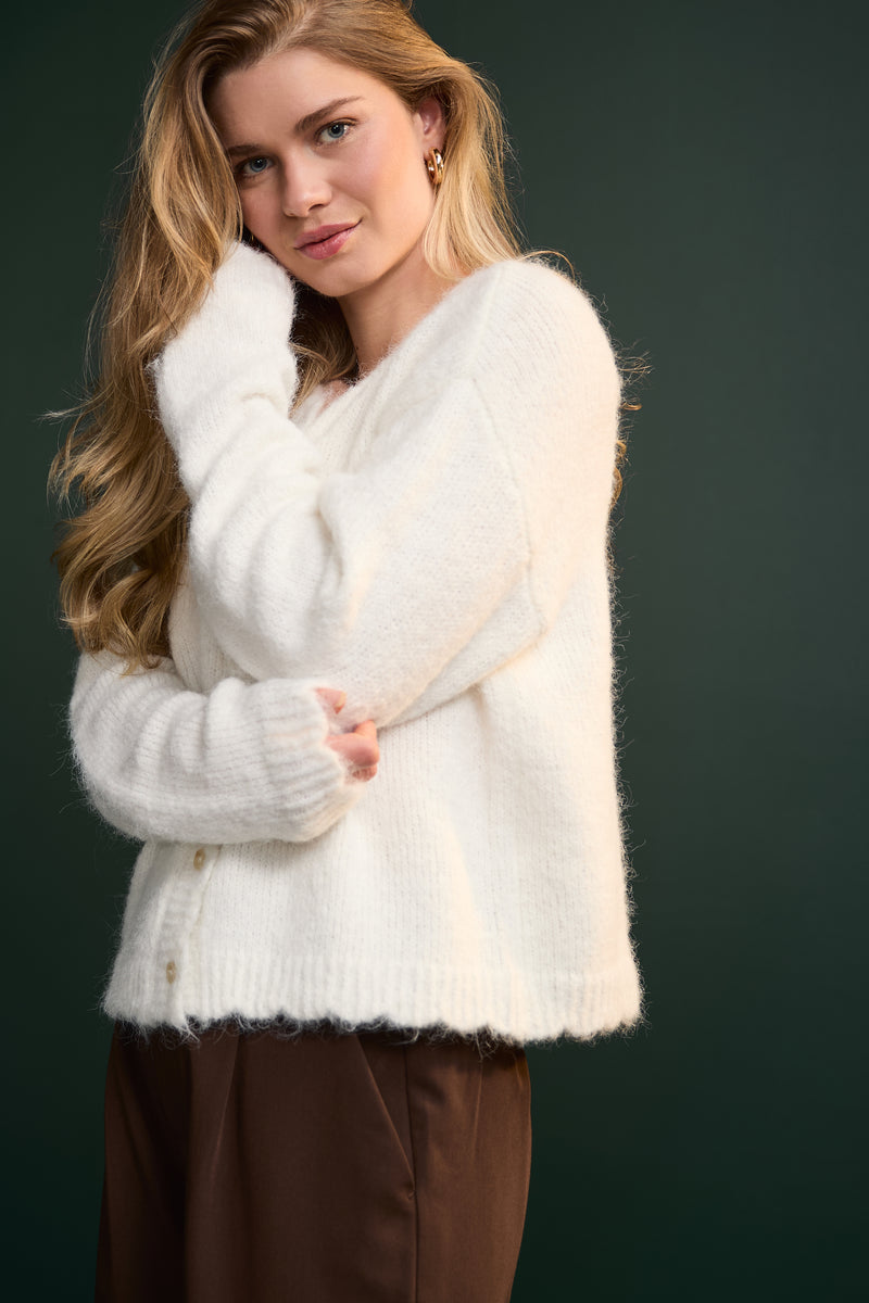 Undulated Trim Cardigan - 8139