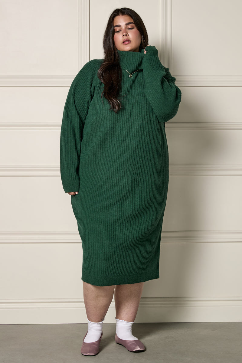 Ribbed Turtleneck Dress - 2204