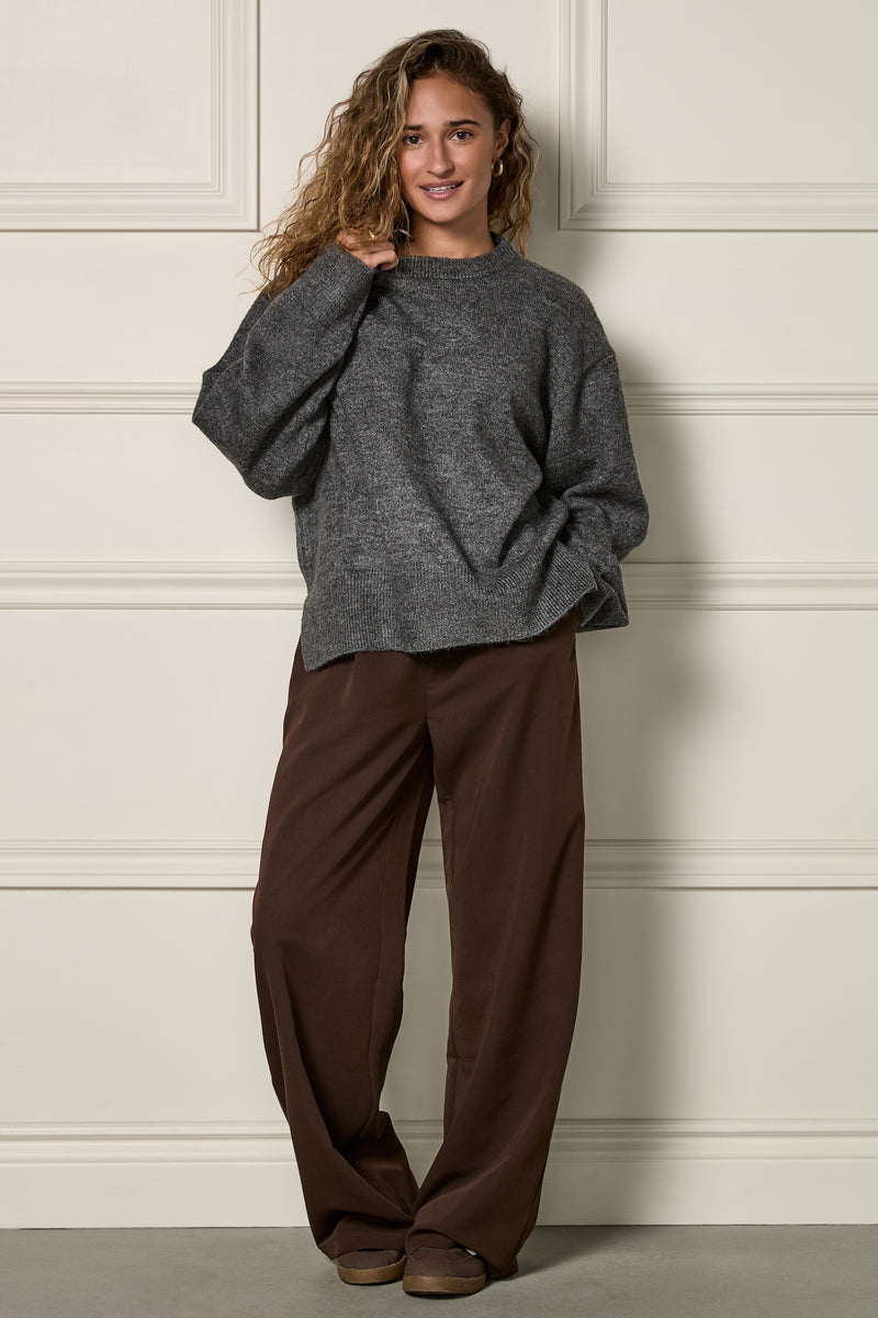 Knit Sweater with Side Slits - 8111