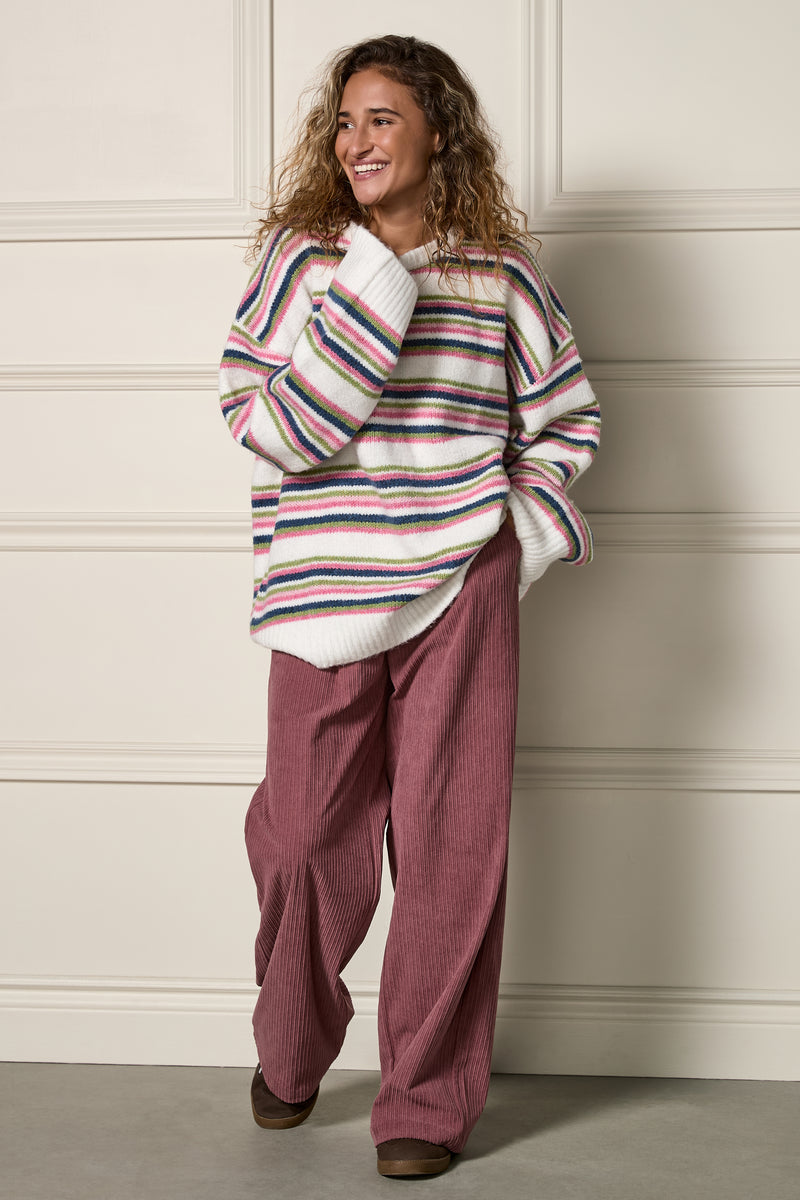 Oversized Striped Sweater - 8120