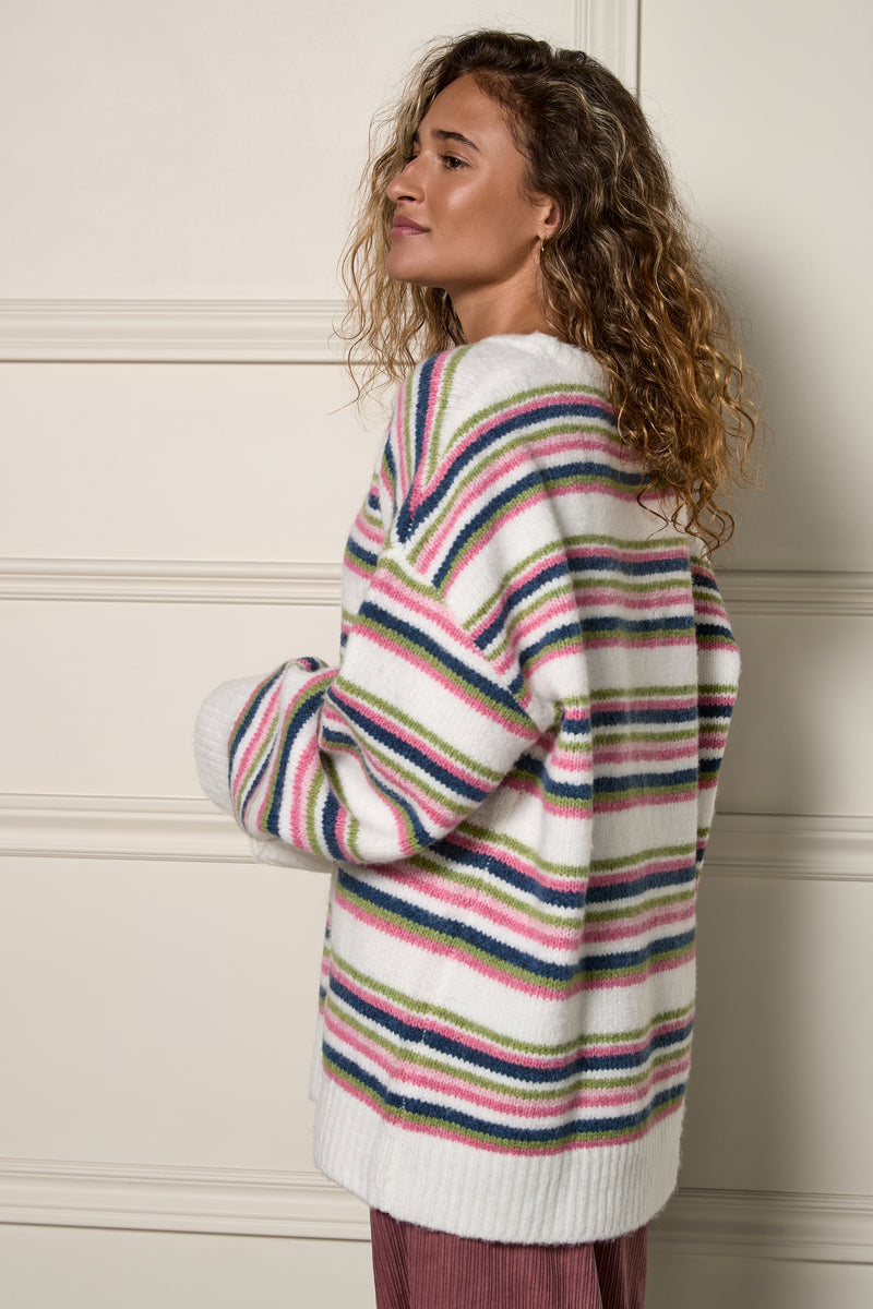 Oversized Striped Sweater - 8120