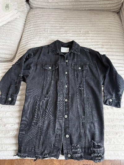 Veste en jeans (Seconde Main)-Veste et veston - Seconde main-Trove-Noir-S-f26d32fd-d8d9-43e7-9b91-43a6a4252b88-WOMANCE